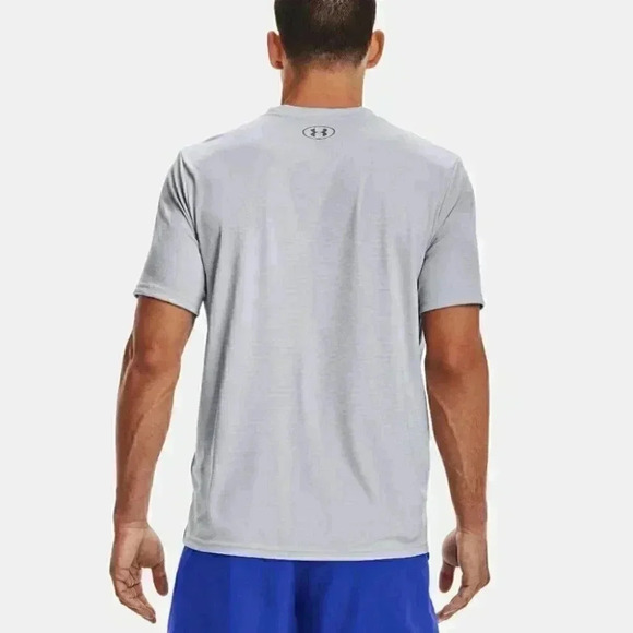 Men's UA Velocity V-neck Short Sleeve - Gray - Picture 2 of 3